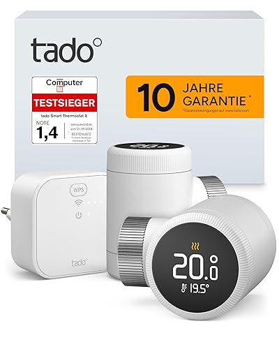 tado Smartes Heizkörperthermostat X Starter Kit mit Bridge X