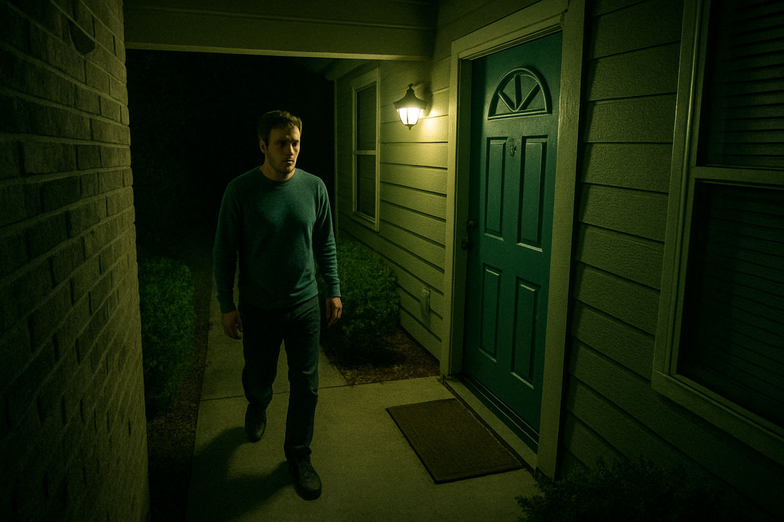 Farb-Nachtsicht einer smarten Außenkamera: Klar erkennbares Bild bei Dunkelheit dank aktivem Strahler