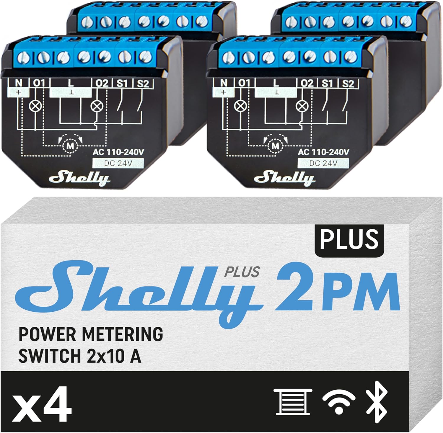 Shelly Plus 2PM – WLAN-Unterputz-Aktor für Rolladensteuerung