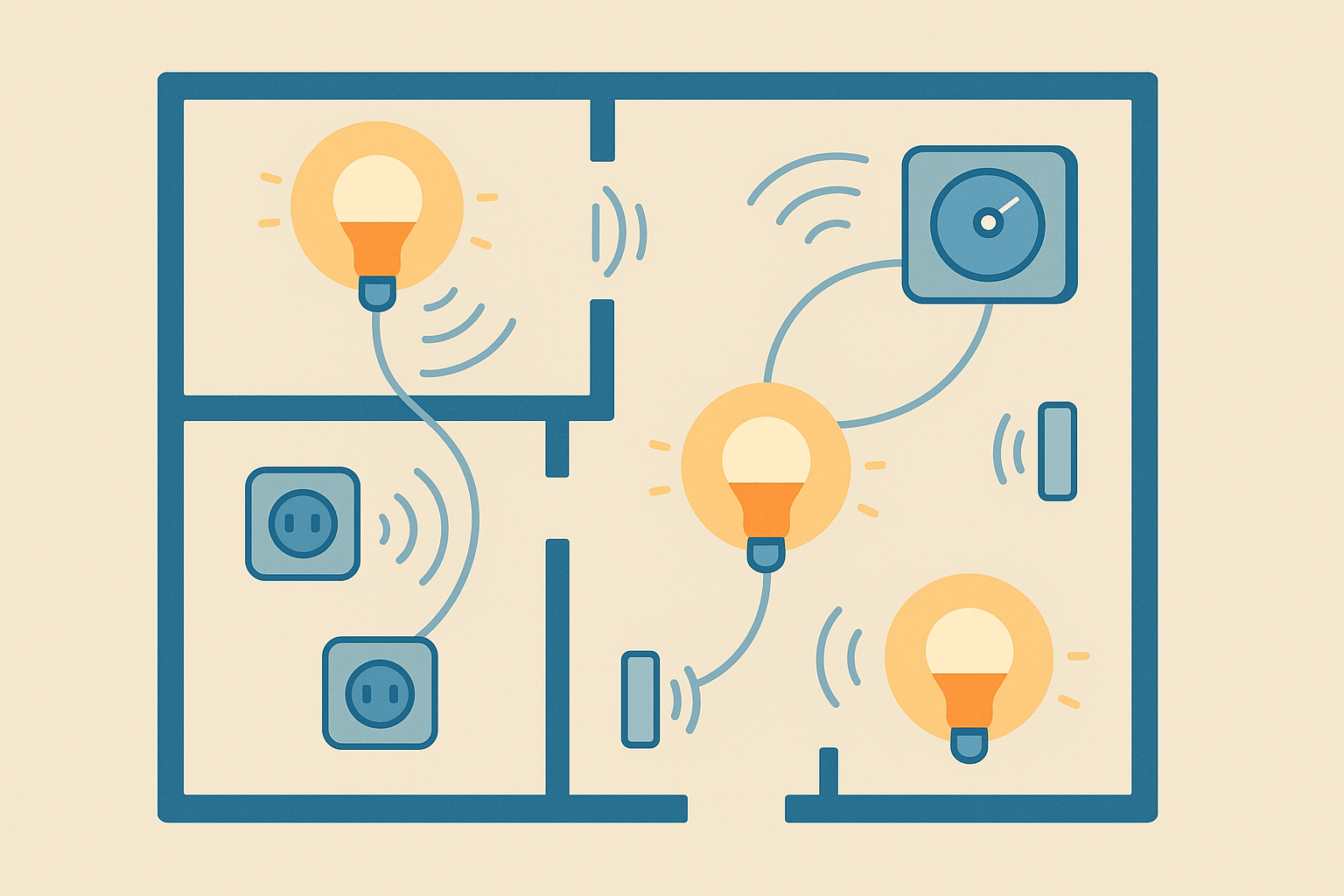 Smart Home Grundriss mit vernetzten Geräten – Automationen planen