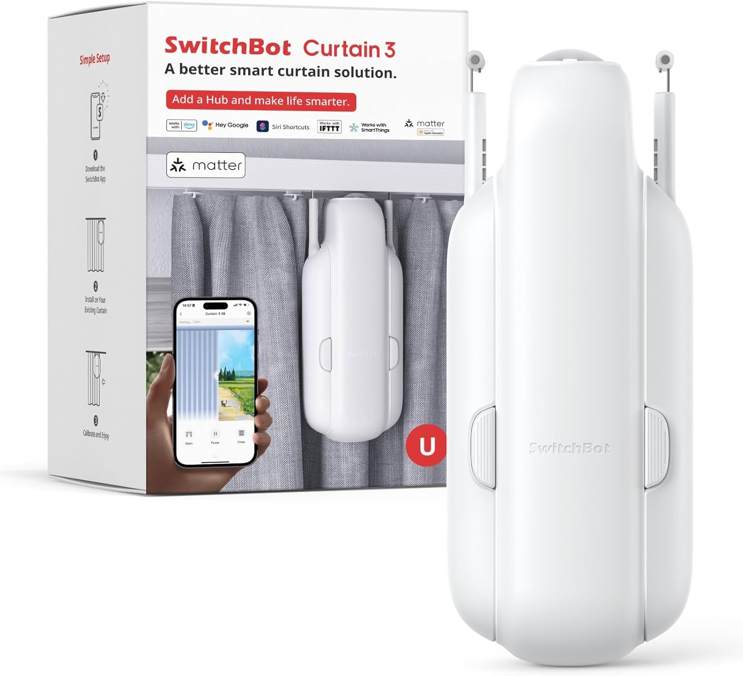 SwitchBot Curtain U-Rail V3 – smarter Vorhangmotor zum Nachrüsten