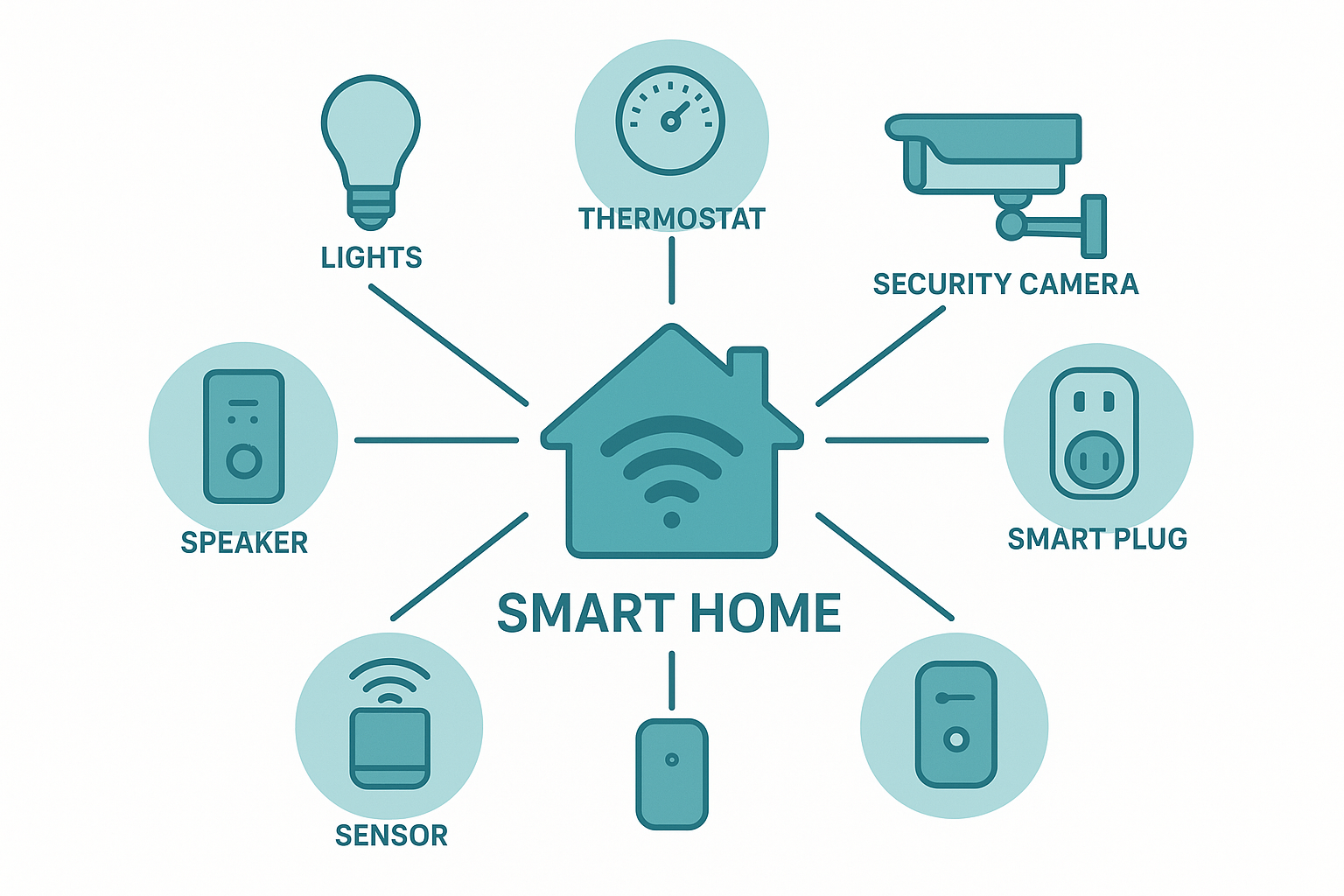 Home Assistant Integrationen Infografik – Verbundene Smart Home Geräte im Überblick