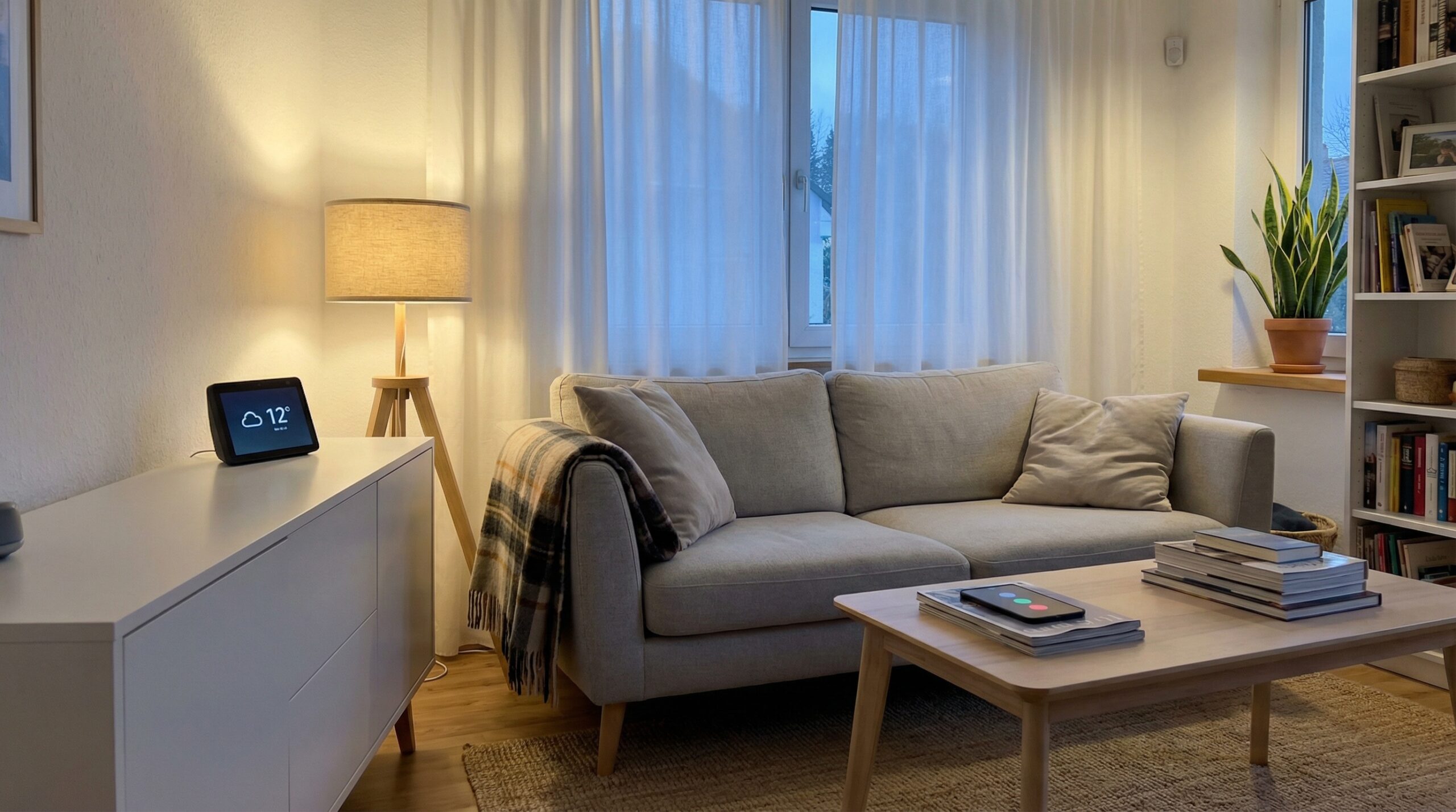 KI-gesteuertes Smart Home Wohnzimmer 2026