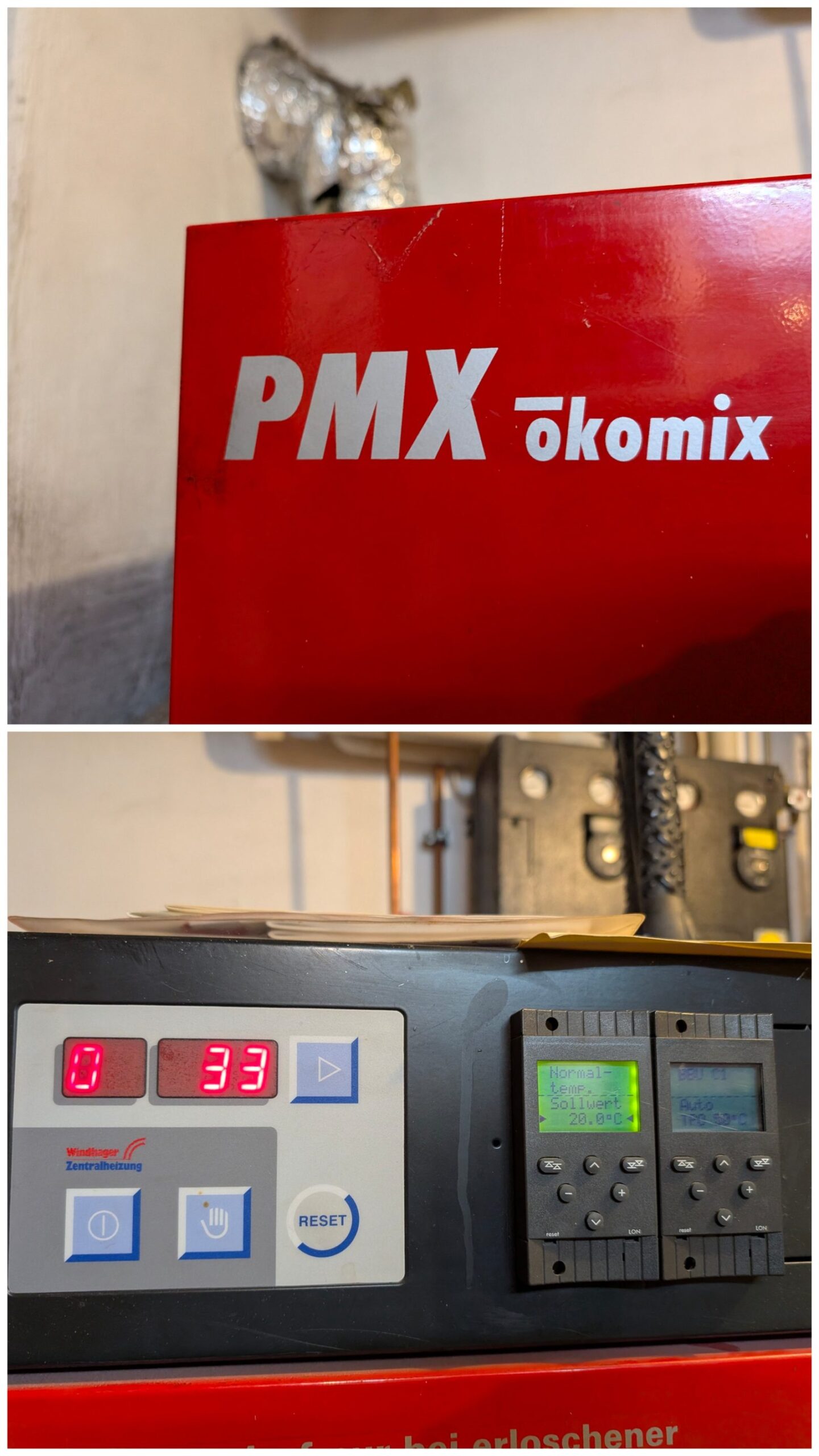 Windhager PMX ökomix Pellet-Kessel mit Bedienpanel