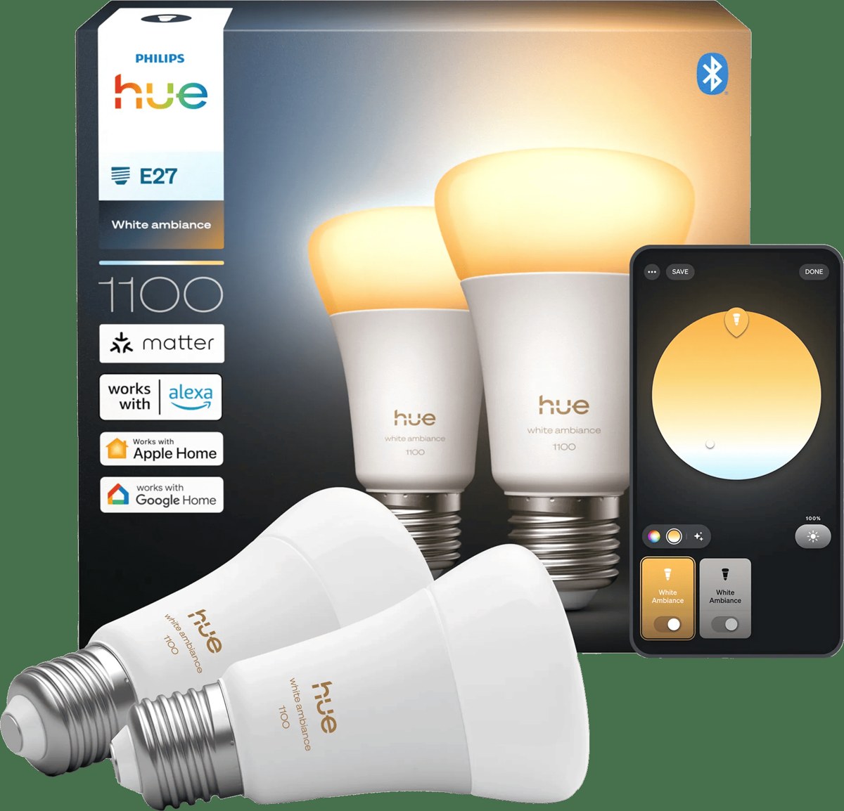 Philips Hue White Ambiance E27 1100 lm Doppelpack