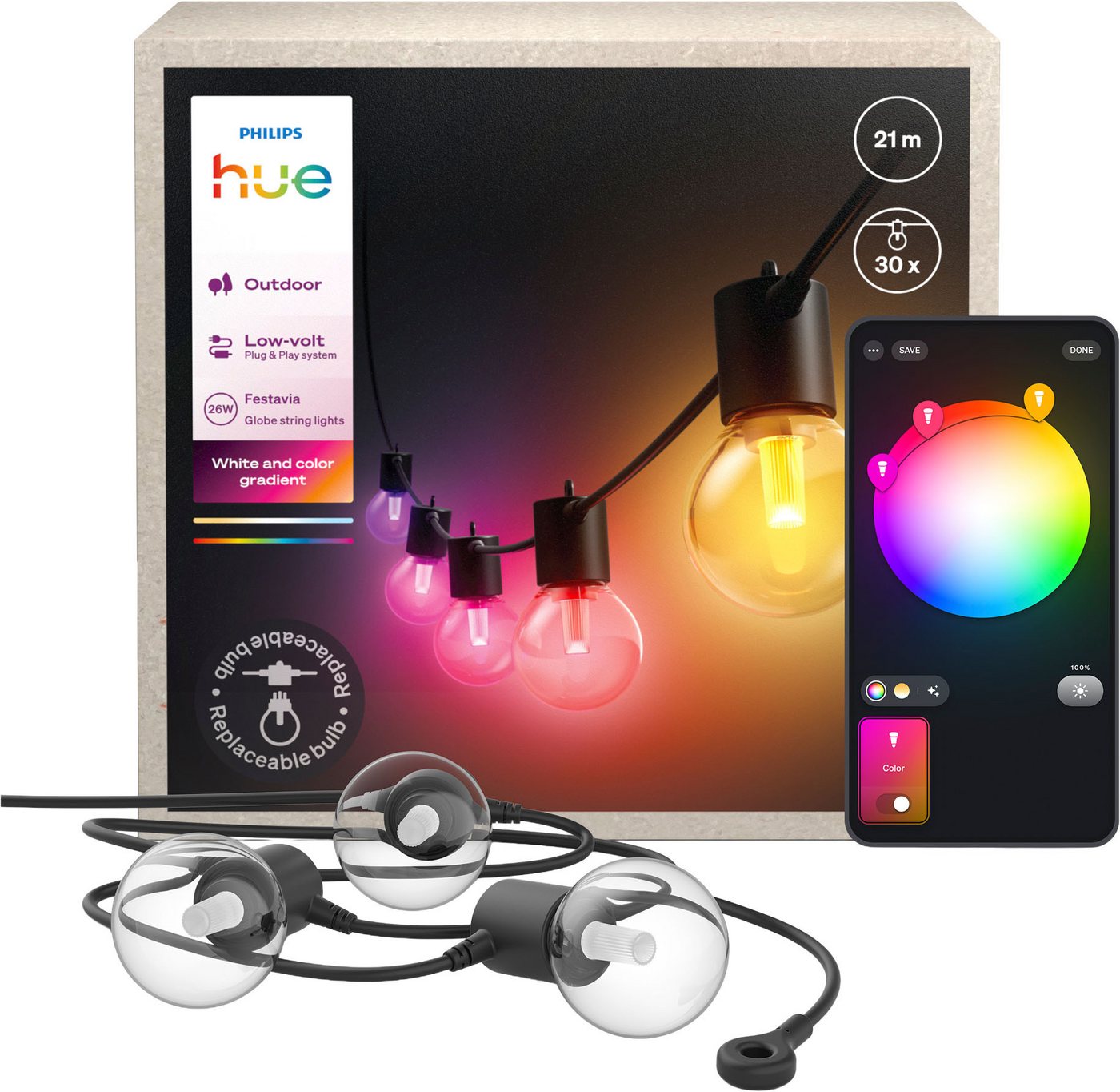 Philips Hue White Globe G93 21 m