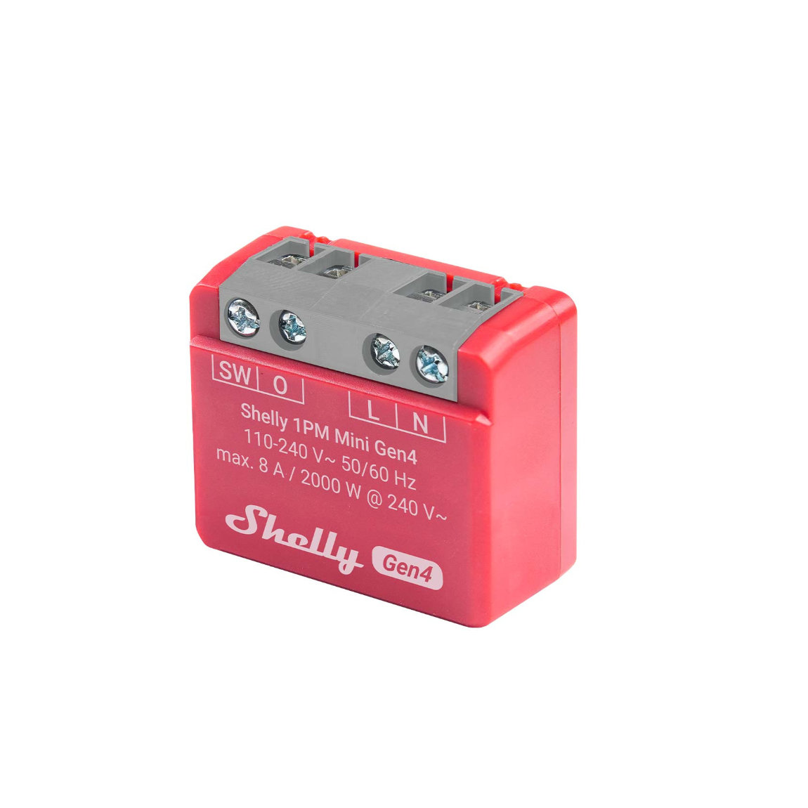 Shelly 1PM Mini (Gen. 4) - WLAN 1-Kanal Relais max. 8A - Rot