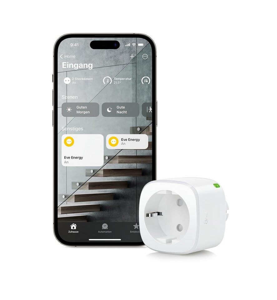 EVE Steckdose Eve Energy-Smarte Steckdose mit Verbrauchsmessung (Matter), unterstützt Matter