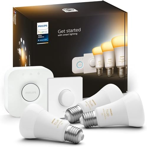 Philips Hue White Ambiance E27 3er Starter Set (Bridge + Smart Button)