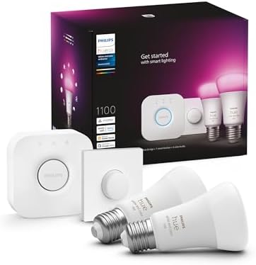 Philips Hue White & Color E27 2er Starter Set (Bridge + Smart Button)