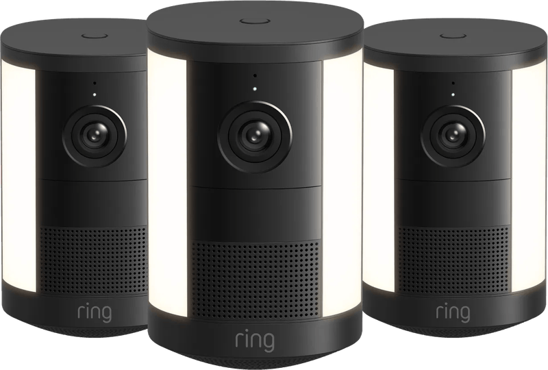 Ring Spotlight Kamera 2. Generation Akku Schwarz 3er-Pack